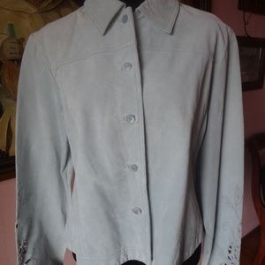 Coldwater Creek Blue Suede Jacket L New w Tags